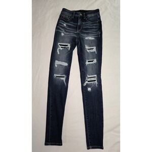 Buckle Black Womens Fit No. 35 Skinny Stretch Dark Blue Denim Jeans 25x30